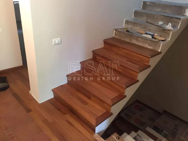 Modern stairs made from natural wood by saf wood group