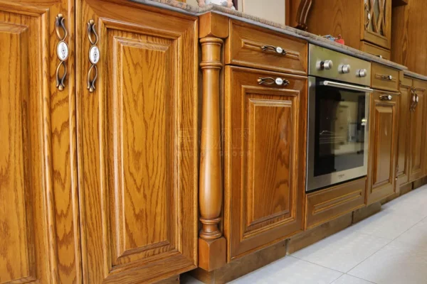 Pu kitchen made of natural wood by saf wood group